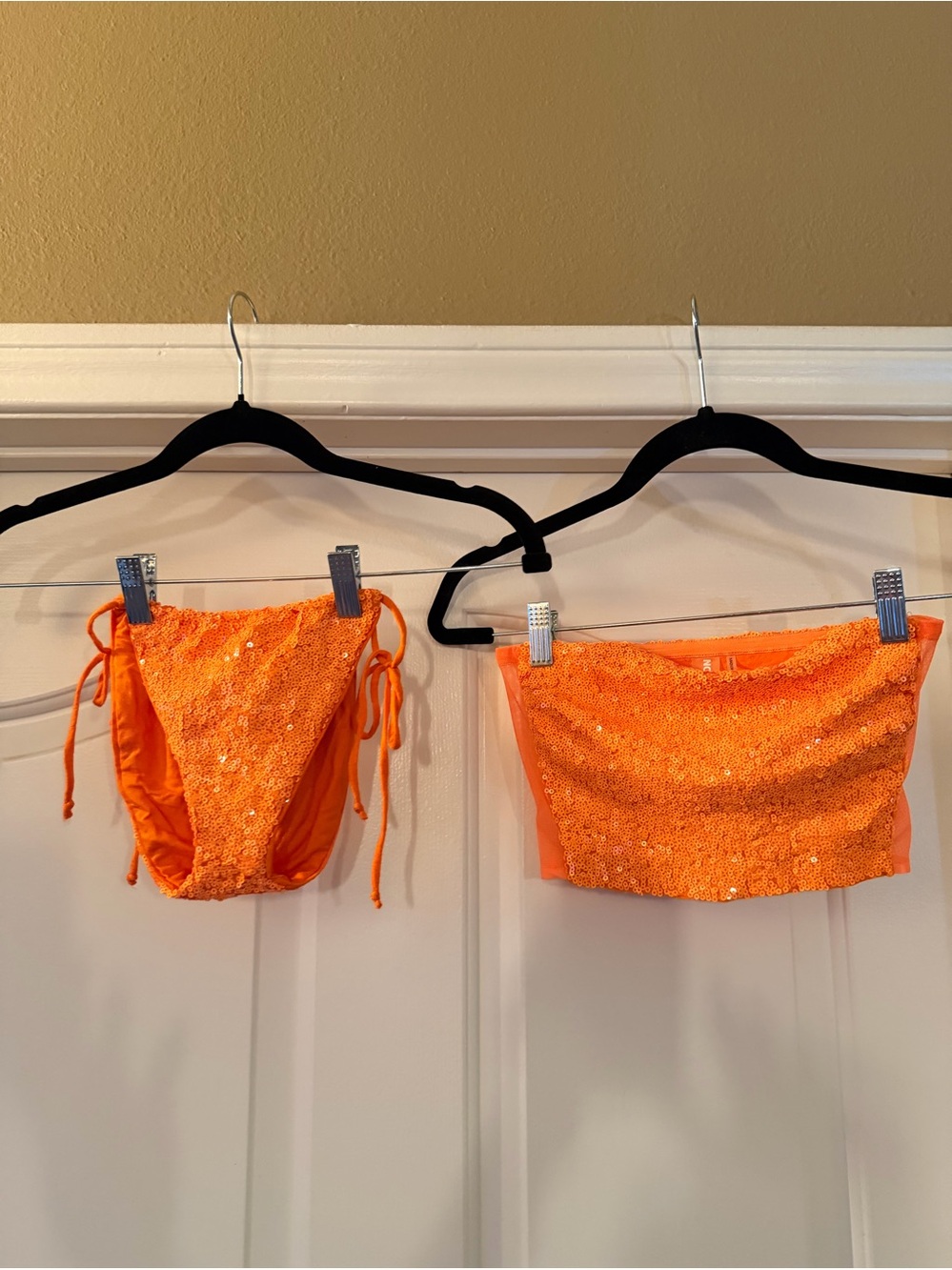 Norma Kamali Orange Sequin Bikini Set - NEVER WORN